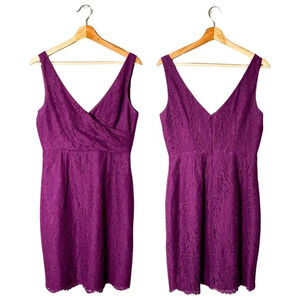 J.Crew Women's Size 6 Sleeveless Lace Sara Sheath Mini Dress Purple Formal Party